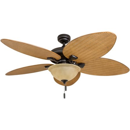 Honeywell Ceiling Fans Palm Valley, 52 in. Indoor/Outdoor Ceiling Fan with  Bowl Light, Bronze Tropical 50507-40